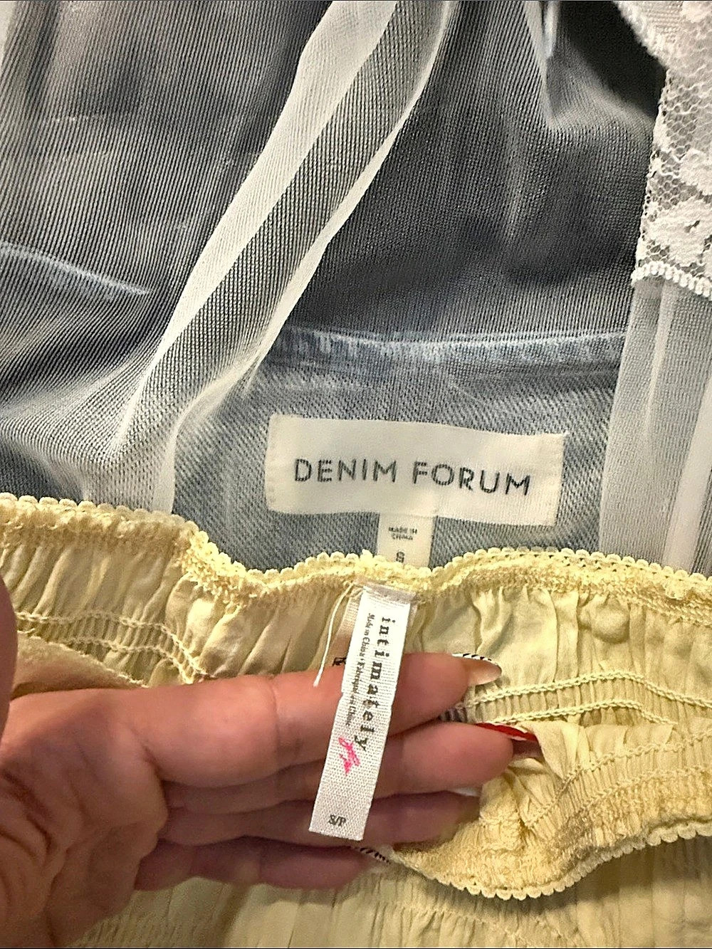 Free People Intimates High Waist Lace Hem Shorts in Yellow Size Small Like New